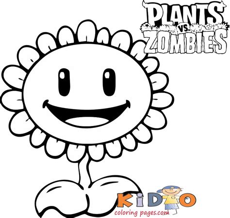 kids coloring pages  plants  zombies sunflower kids coloring pages