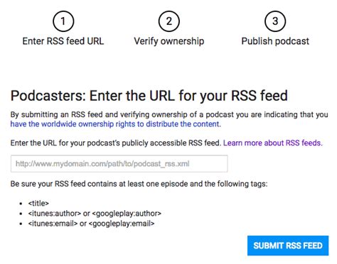 submit  podcast  google play  step  step