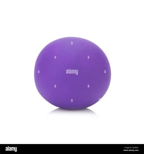 Plasticine Clay Single Purple Ball On White Background Closeup Stock