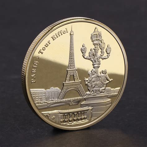pretty commemorative coin paris tower building collection arts gifts