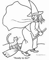 Halloween Coloring Witch Pages Sheets Printable Sheet Spooky Cat Color Print Books Printing Help Popular Library Clipart sketch template