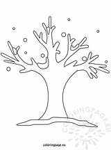 Tree Winter Outline Clip Coloring Pages Arbre Mittens Coloringpage Eu sketch template