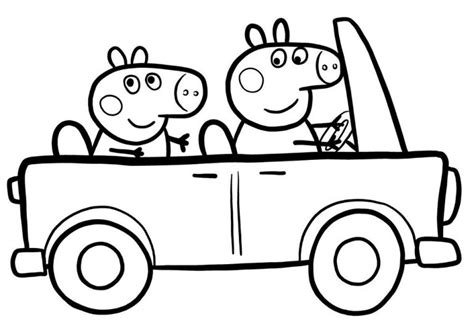 peppa pig car coloring pages coloring pages