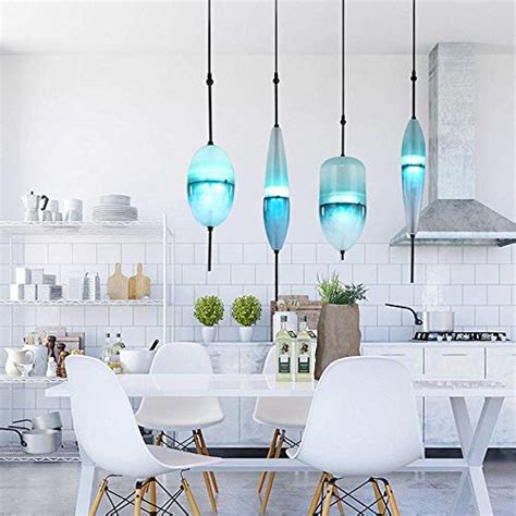 Lakiq Creative Blue Glass Shade Pendant Light Nordic Style