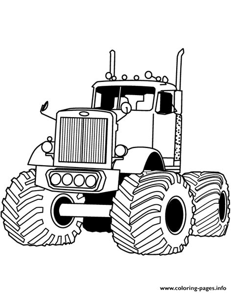 big rig monster truck  boys coloring pages printable