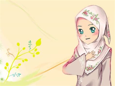 gambar kartun muslimah bercadar syari cantik lucu terbaru