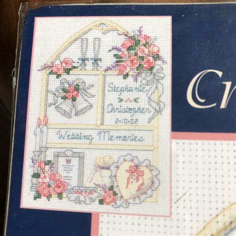 memories wedding record counted cross stitch kit