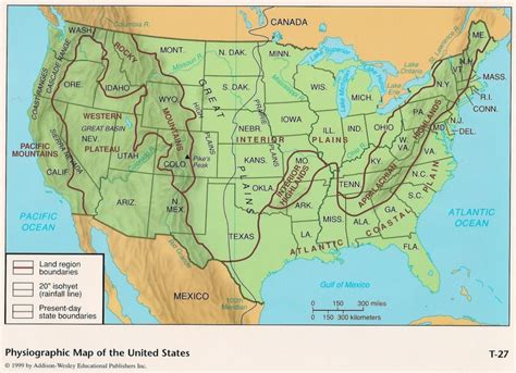 united states map  rivers  mountains physical map   united