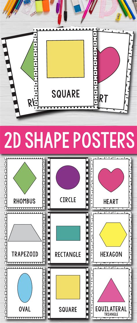 printable shapes poster thekidsworksheet
