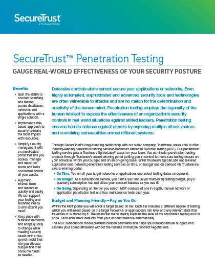 securetrust™ penetration testing securetrust