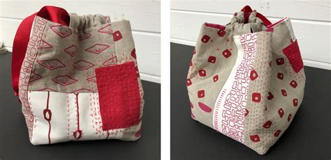 slow stitching  modern japanese rice bag