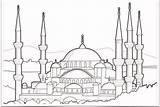 Mosque Drawing sketch template