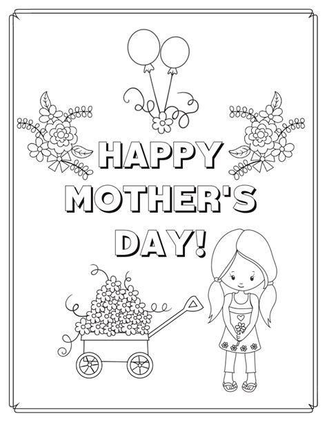 mothers day coloring card cute freebies