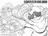 Elisha Coloring Jordan Splits Bible River Pages Elijah Miracles Kings Fire Ii Printable Children Story School Sunday Link Sheets Christian sketch template