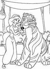 Coloring Jasmine Aladin Pages Aladdin Rajah Kids Flower Disimpan Dari sketch template