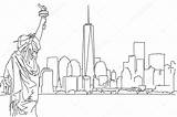 York Skyline City Drawing Sketch Outline Vector Hand Easy Ny Scribble Line Manhattan Coloring Brooklyn Nyc Stock Cleveland Illustration Silhouette sketch template