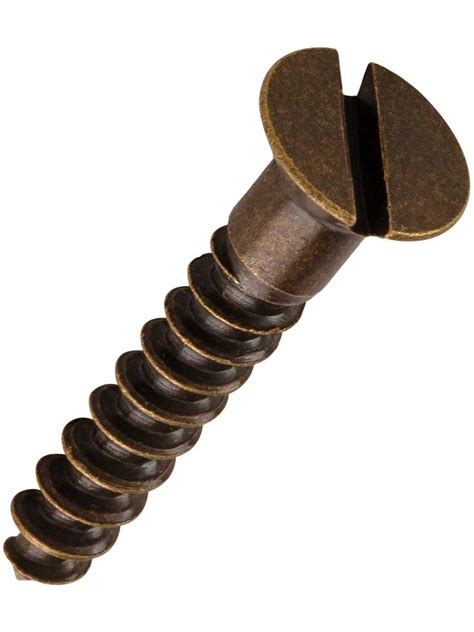 8 X 1 Inch Brass Flat Head Slotted Wood Screws 25 Pack House Of