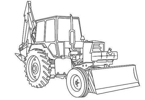 awesome excavator  digger coloring page tractor coloring pages