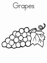 Coloring Pages Grapes Grape Fruits sketch template