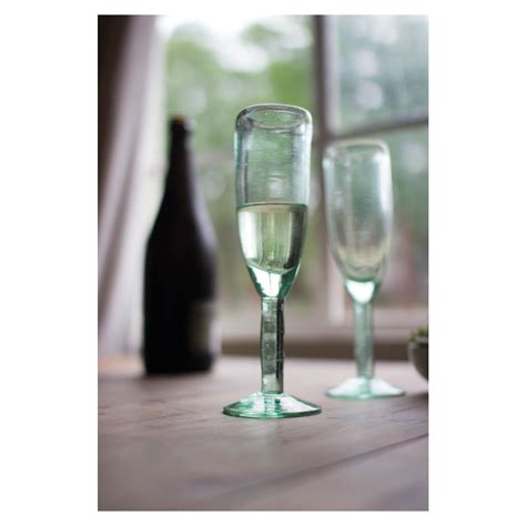 Rustic Champagne Flutes Set Of 6 Clear Kalalou Crl4222 Glass