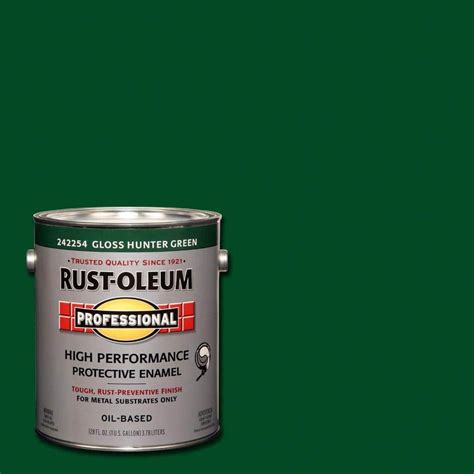 rust oleum professional  gal high performance protective enamel gloss hunter green oil based