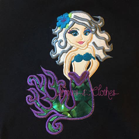 Gothic Mermaid Machine Embroidery Mermaid Gothic