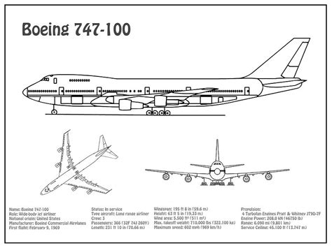 boeing   airplane blueprint drawing plans  schematics