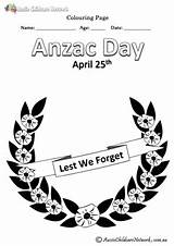 Anzac Colouring Pages Wreath Poppy Lest Forget Colour Anzacs Remembering sketch template
