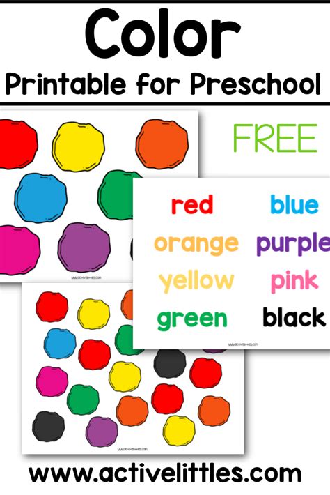 color printable  preschool active littles