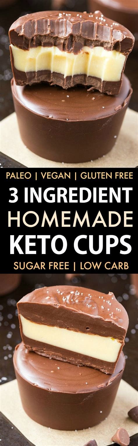 3 Ingredient Keto Chocolate Coconut Cups Paleo Vegan Sugar Free