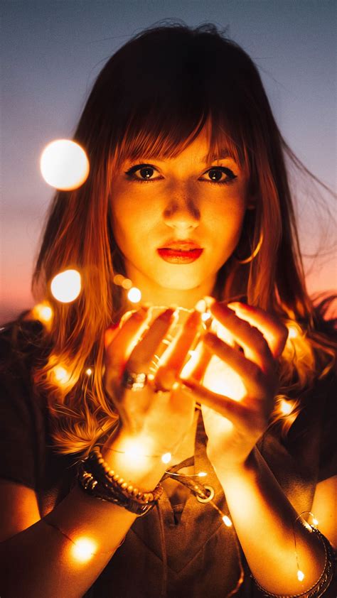 beautiful girl wallpaper lights portrait girly bokeh hd 5k