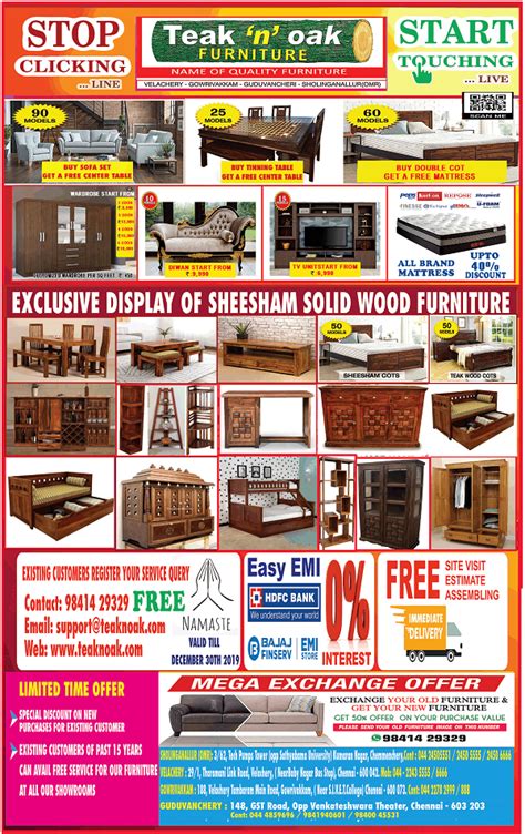 teak  oak chennai furniture stores sales offers numbers