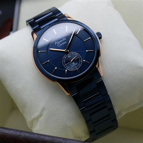 jam tangan pria alexandre christie  rosegold blue