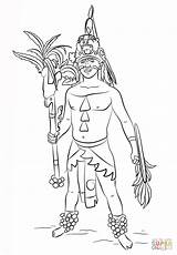 Colorear Culturas Guerrero Guerreros Desenho Maia Mayan Mayas Guerreiro Pelota sketch template