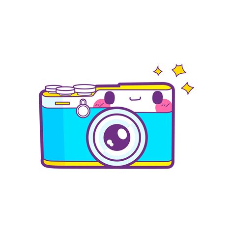 cute camera sticker emoticon  vector art  vecteezy
