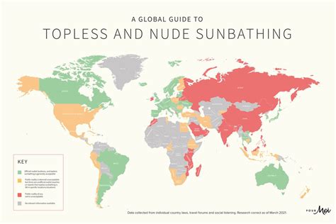this map shows you where you can sunbathe nude around the world