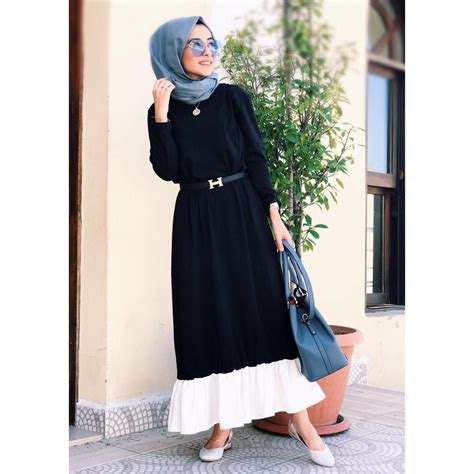 giy çik elbise genç tesettür 2019 hijab chic başörtüsü modası ve