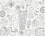 Doodle Summer Clipart Pack Vector Beach sketch template