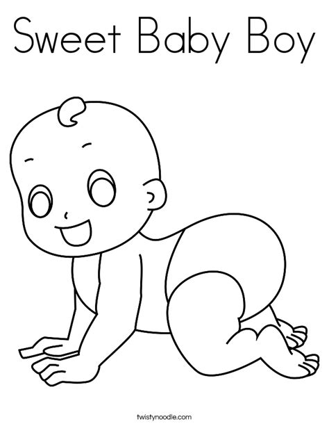 sweet baby boy coloring page twisty noodle