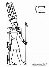 Amun Coloring Deities Dibujos Sign Egyptians Tut Printcolorfun sketch template