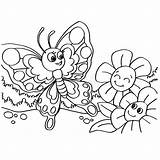 Butterfly Coloring Pages Vector Daisy Colouring Spring Stock Cartoon Illustration Drawings Drawing Isolated Downloads Related Preview sketch template