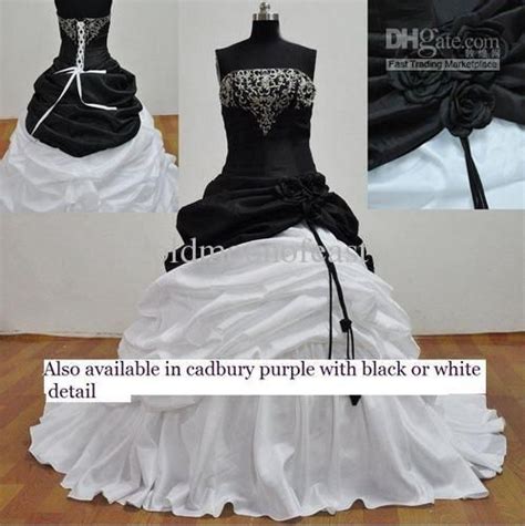 wholesale plus size white and black strapless taffeta with embroidery