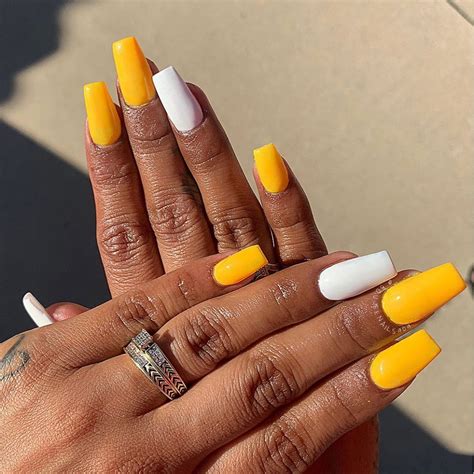 updated  sunny yellow acrylic nail designs august