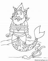Coloring Merman Captive Pages sketch template
