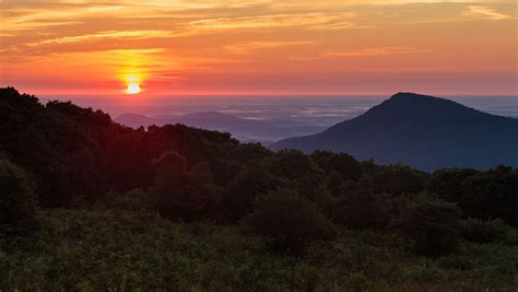 sunrise   hills  shenandoah national park image  stock
