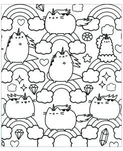 pusheen  printable coloring pages  kids