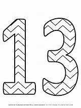 Thirteen Planerium Numbers Decorated sketch template