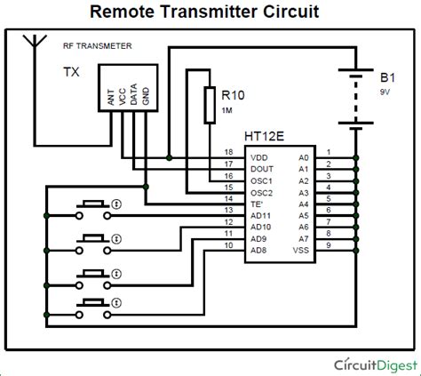 rc car circuit diagram  remote transmitter