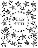Printable Coloring July 4th Stars Patriotic Pages Stripes Click sketch template