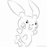 Plusle Xcolorings Mareep Liepard 740px sketch template